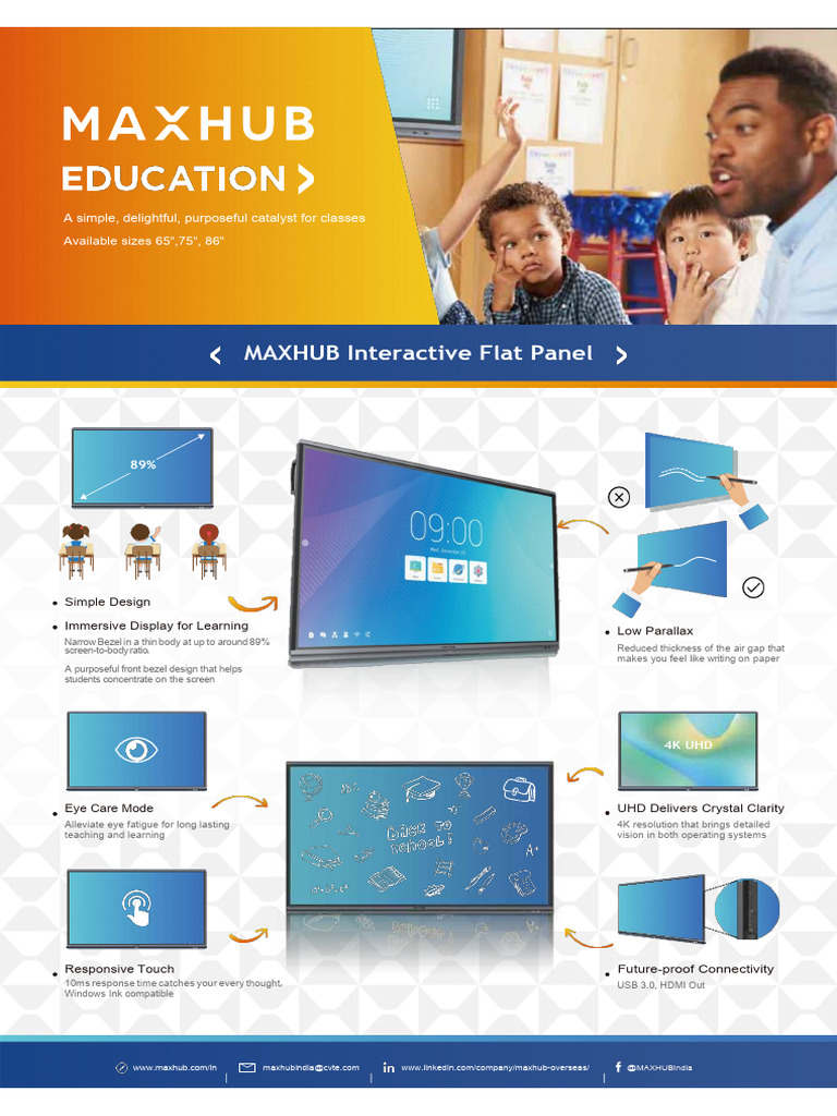 MAXHUB Interactive Flat Panel Specs | PDF | Hdmi | Computer Engineering