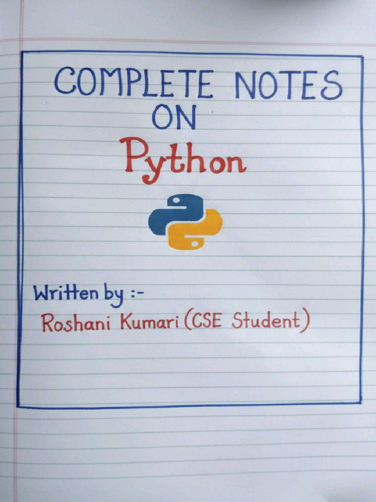 Python Handwritten Notes 1768008455 | PDF