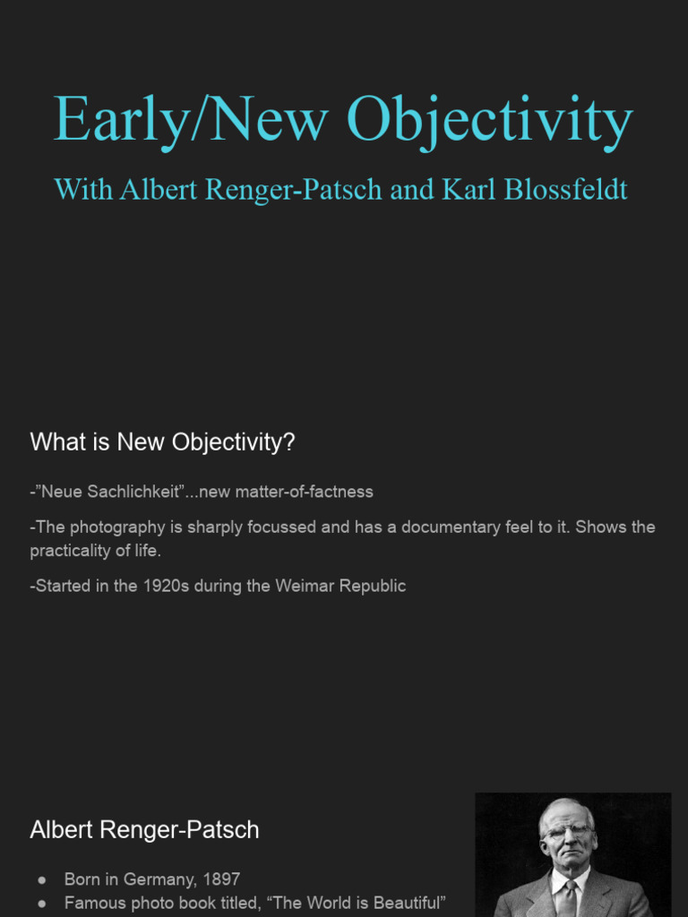 New Objectivity in Photography Explained | PDF