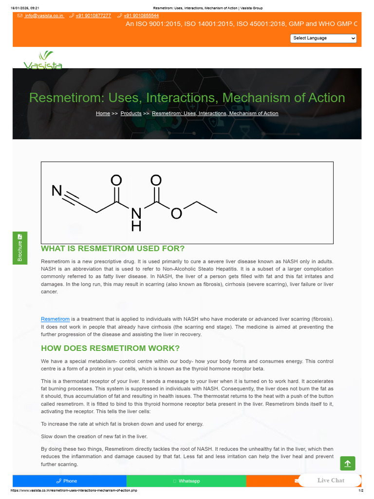 Resmetirom for NASH: Uses & Interactions | PDF | Cirrhosis | Liver