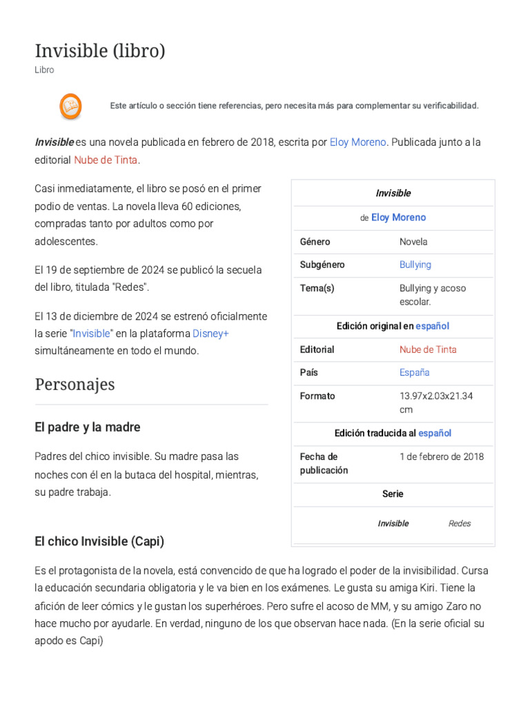 Invisible (Libro) - Wikipedia, La Enciclopedia Libre | PDF