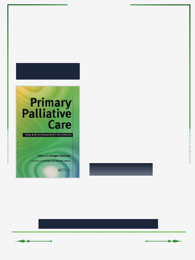 Primary Palliative Care Dying Death and Bereavement in the Community ...
