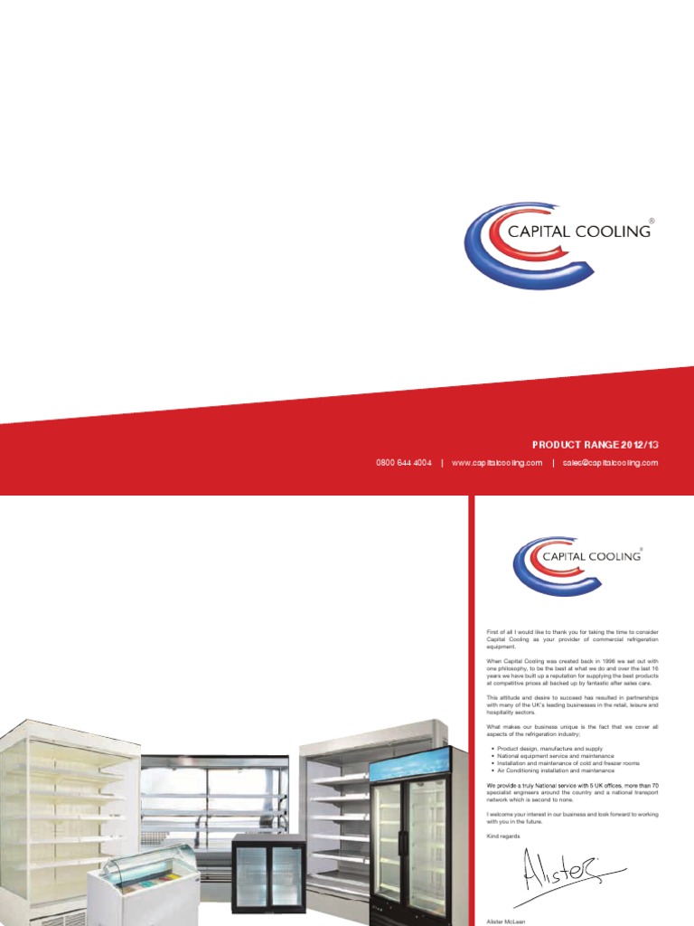 Capital Cooling Product Range 2012/13 | PDF | Refrigerator | Refrigeration