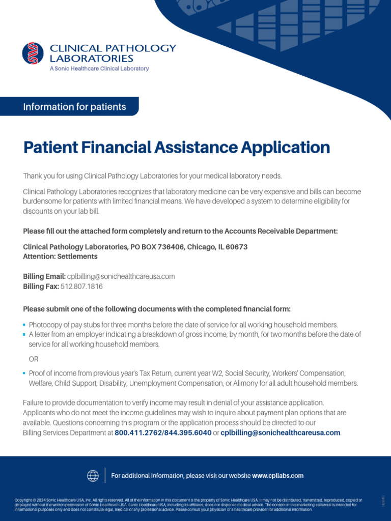 Patient Financial Assistance Application | PDF | Health Care | Medical ...