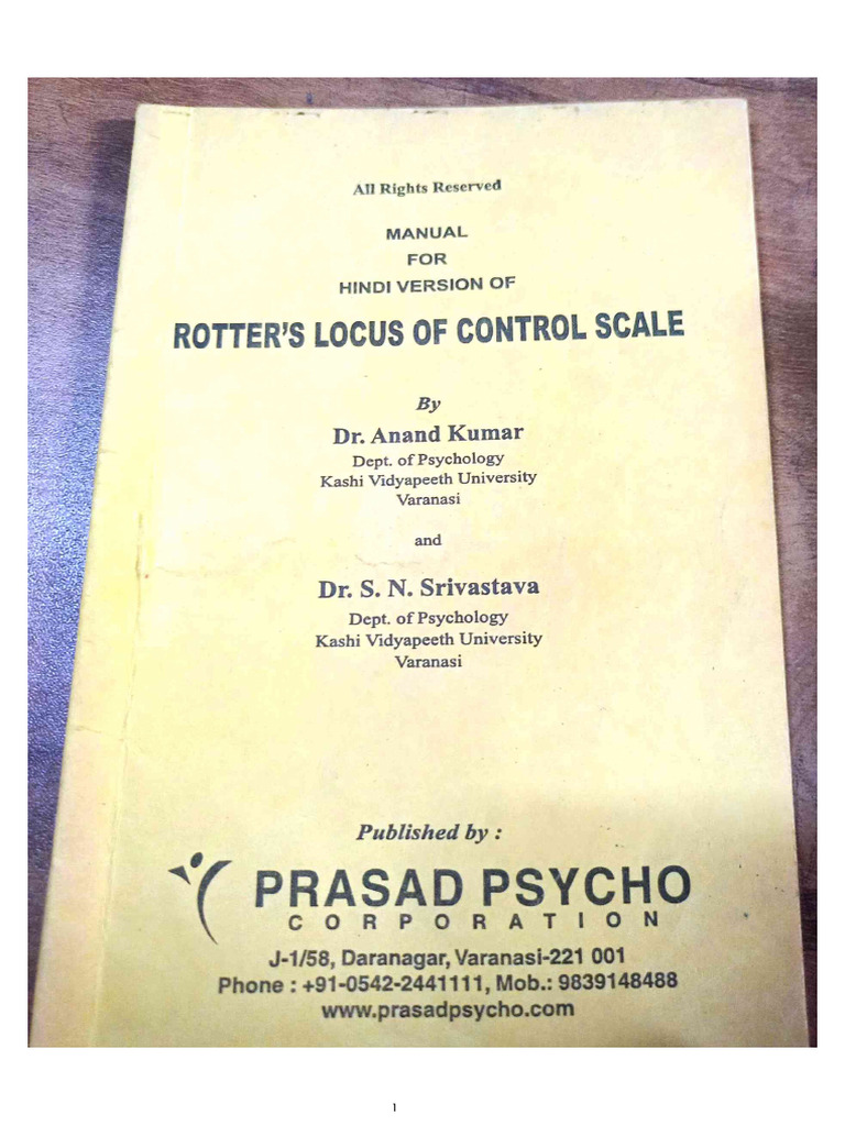 Locus of Control Manual | PDF