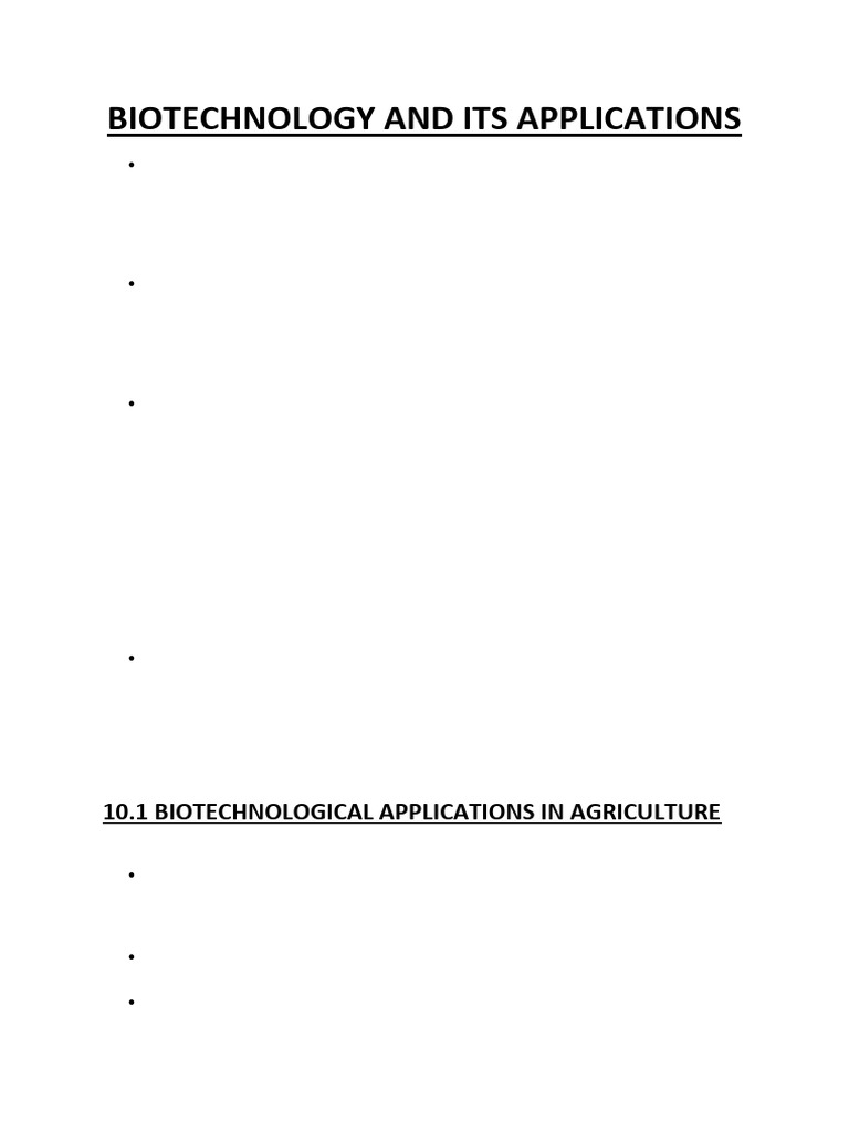 Biotechnology and Its Applications CH 10 | PDF | Genetic Engineering ...