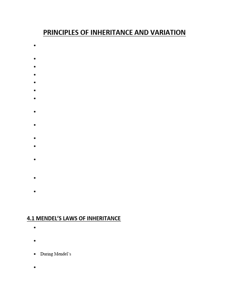 Genetics: Inheritance and Variation Principles | PDF | Dominance ...