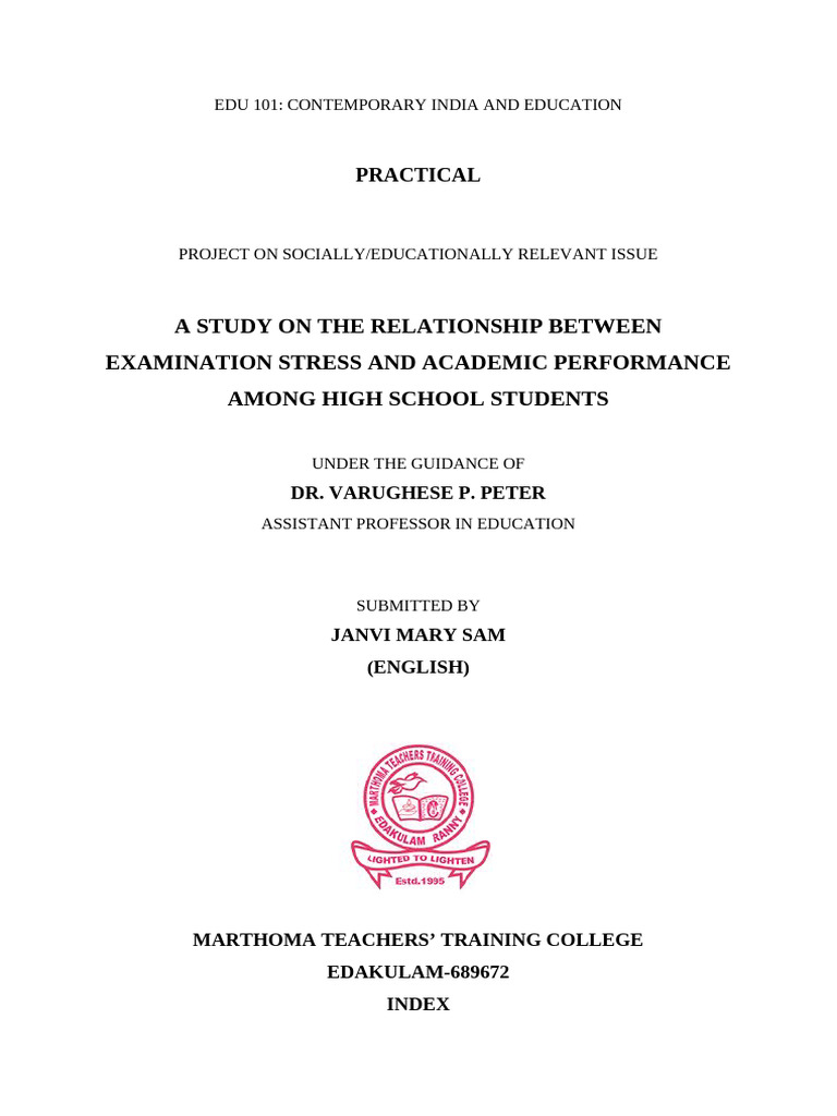 Exam Stress and Academic Performance Study | PDF | Teachers | Anxiety
