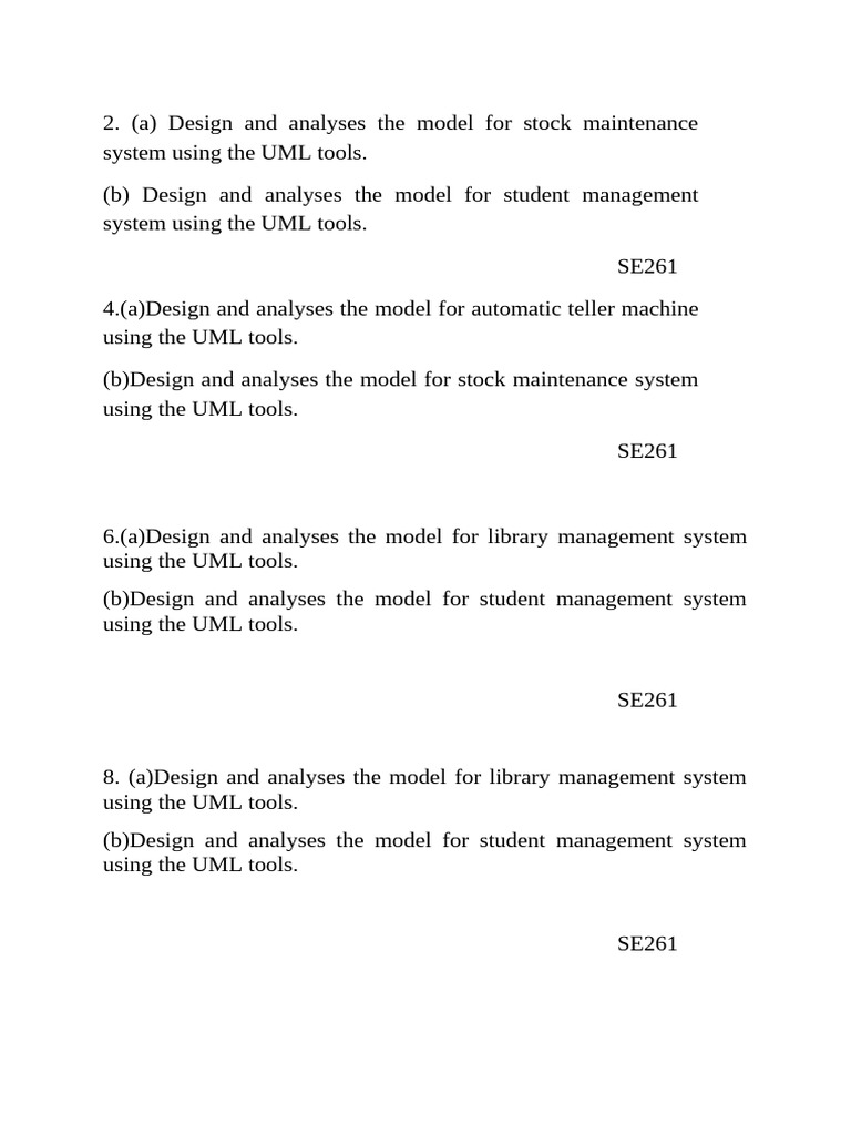 UML Models for Management Systems | PDF