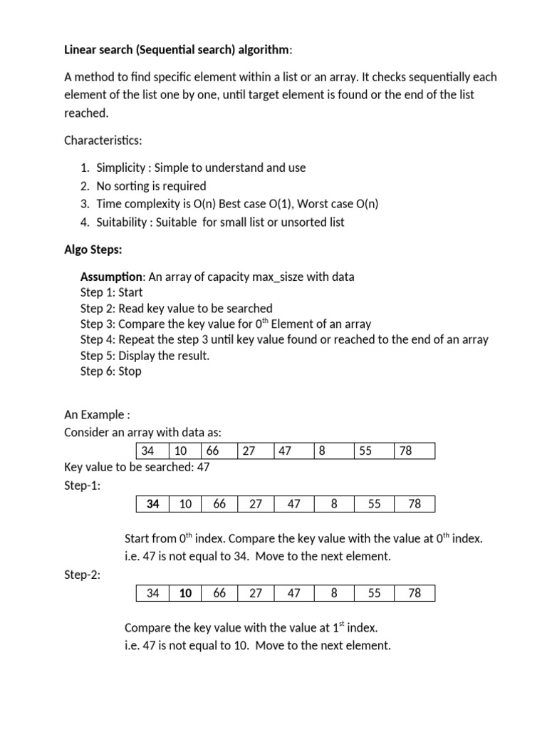 Search Algorithms: Linear, Binary, Interpolation | PDF | Theoretical ...