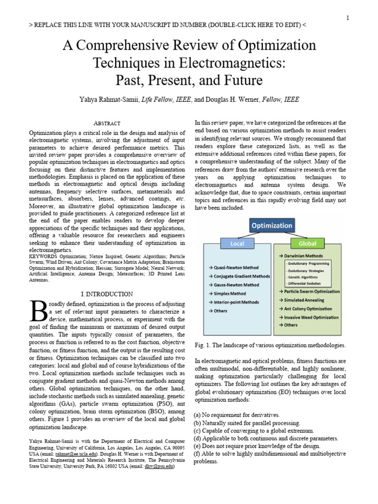 Optimization Techniques in Electromagnetics | PDF | Electronics ...