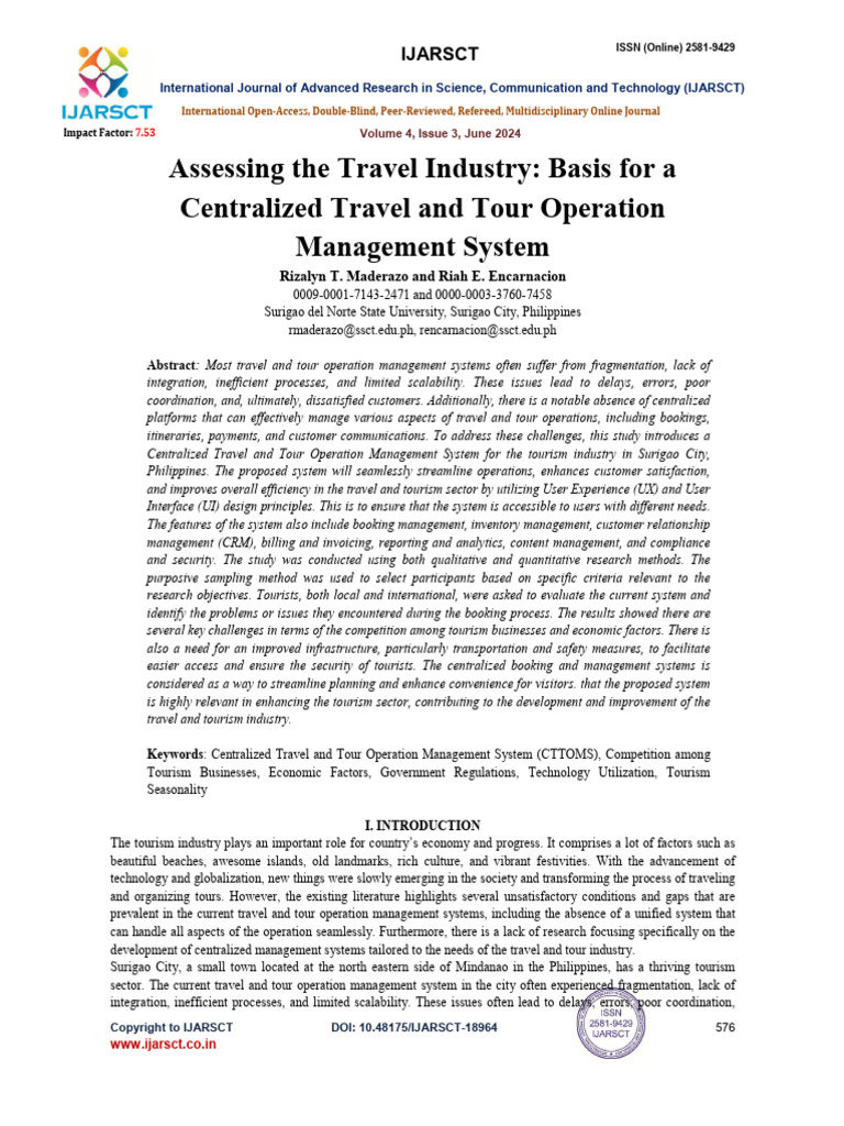 Centralized Travel Management System | PDF | Survey Methodology ...