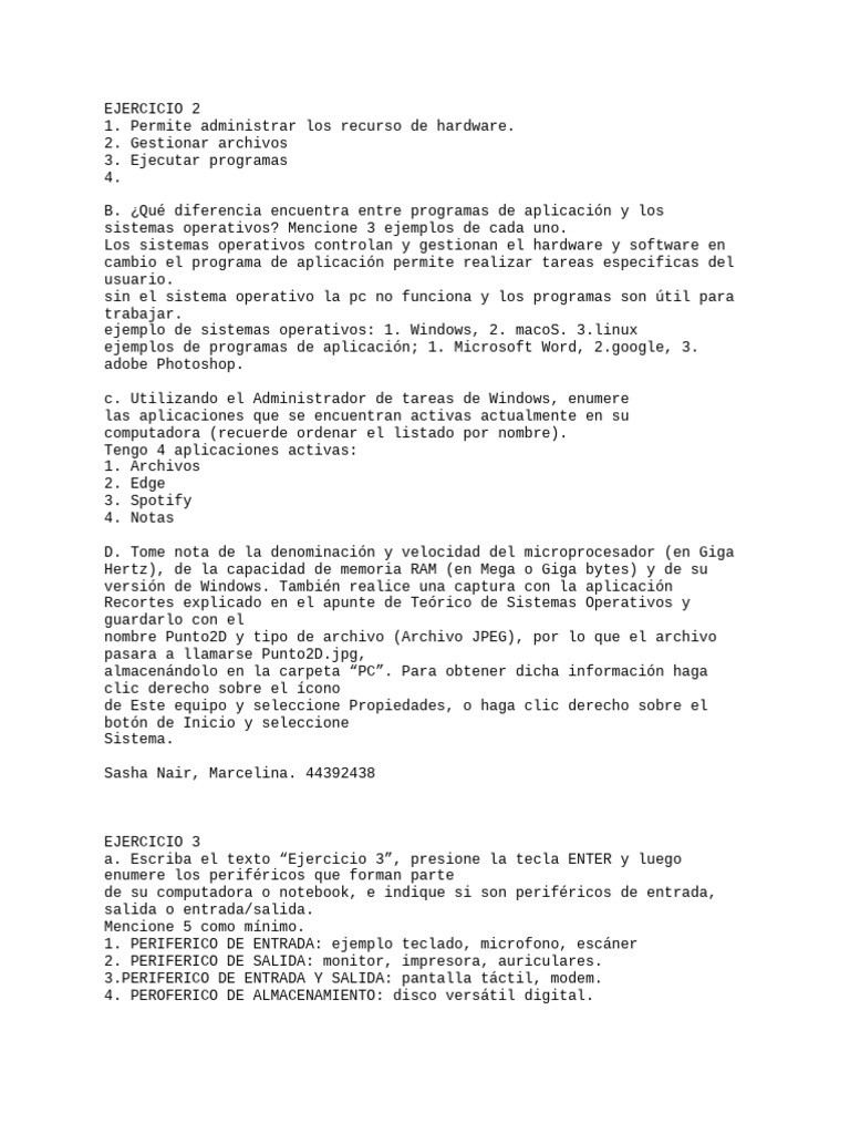Eje 2 | PDF | Archivo de computadora | Sistema operativo