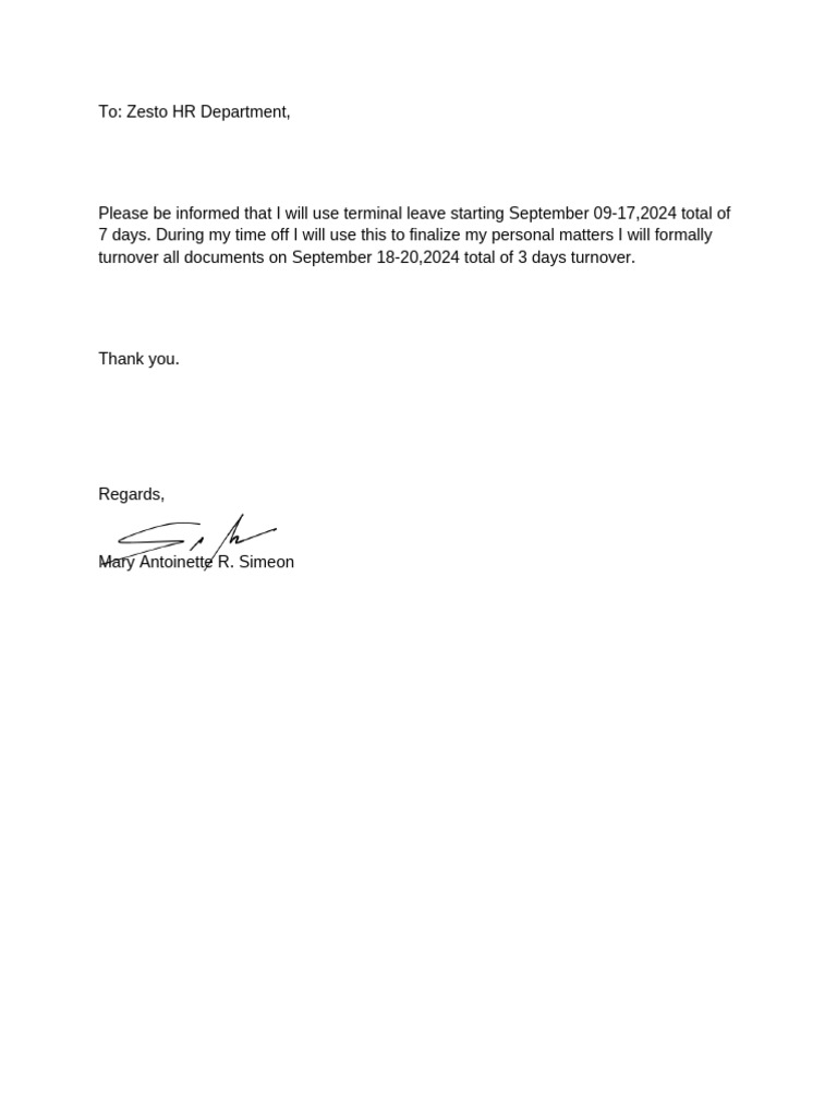 Terminal Leave Notification and Turnover | PDF