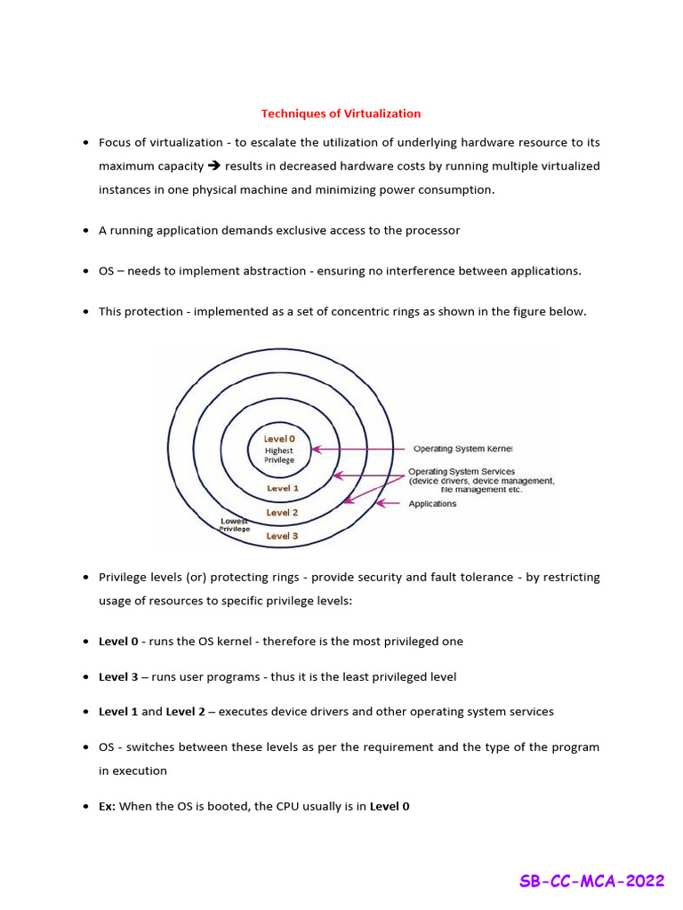 Techniques of Virtualization | PDF | Virtualization | Operating System