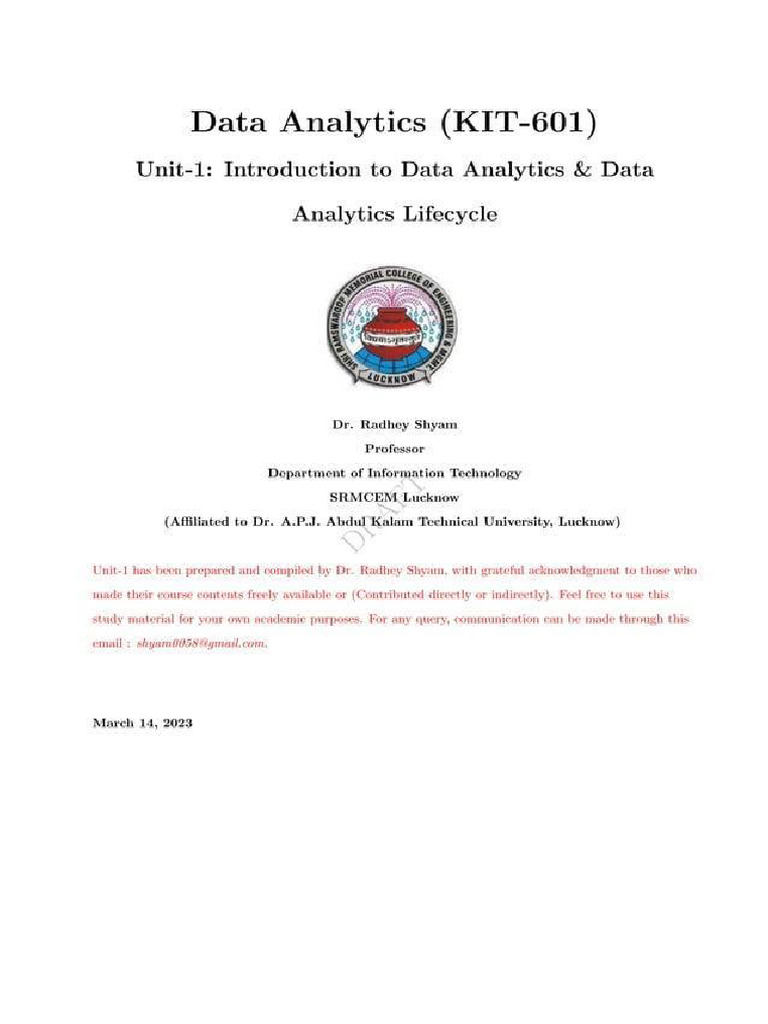 DA Unit 1 | PDF