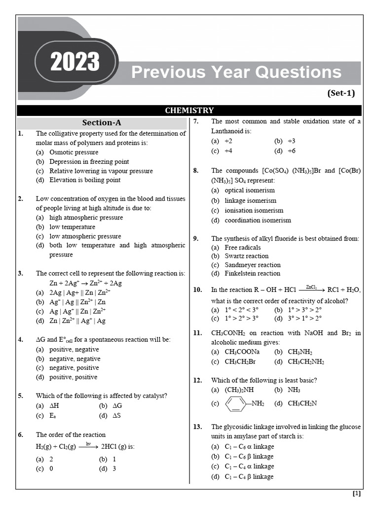 Chemistry Exam Questions and Answers | PDF | Chemical Reactions ...