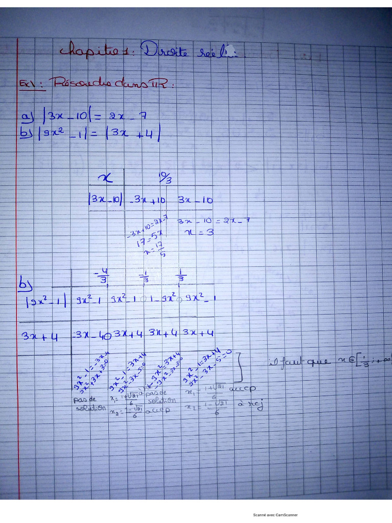 M1101 Chap1 Exercices | PDF