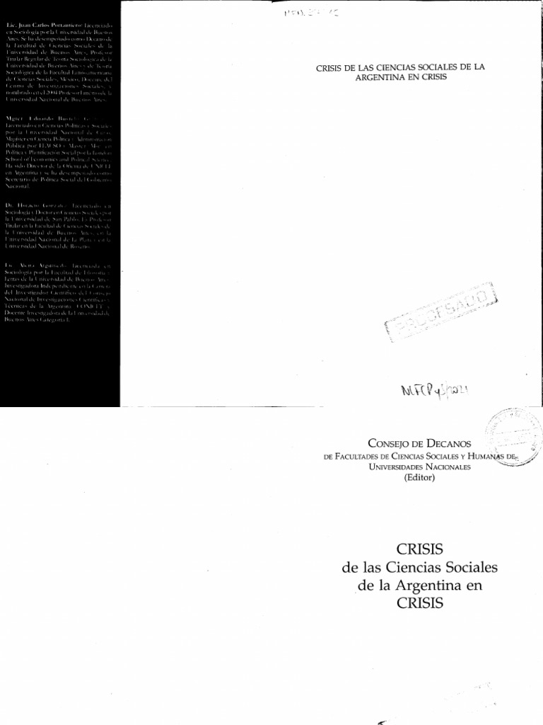 Crisis de Las Ciencias Sociales de La Argentina en Crisis-codesoc | PDF