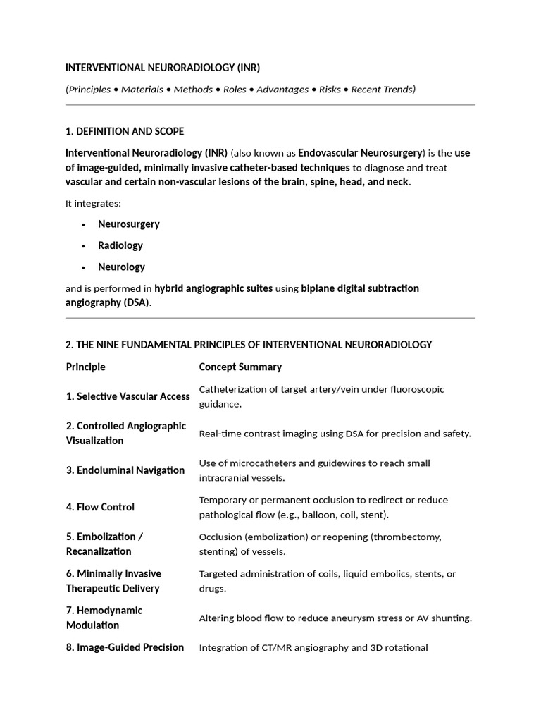 Interventional Neuroradiology Overview | PDF | Angiography ...