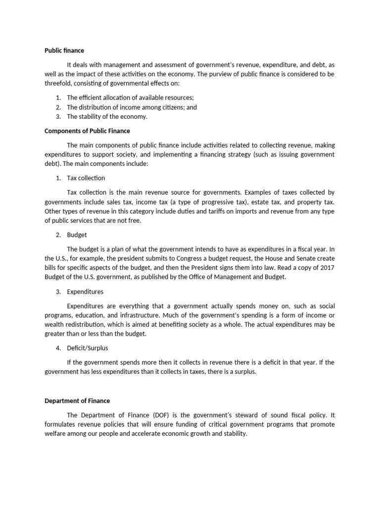 Overview of Public Finance Management | PDF | Public Finance | Taxes