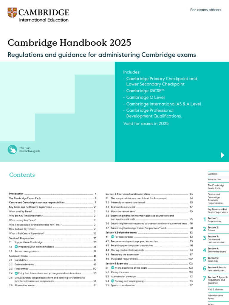 Cambridge Exams Handbook 2025 Guide | PDF | Vocational Education ...
