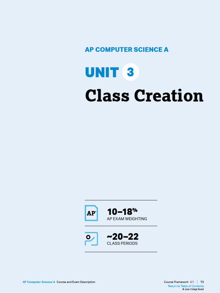AP Computer Science A: Class Creation | PDF | Class (Computer ...