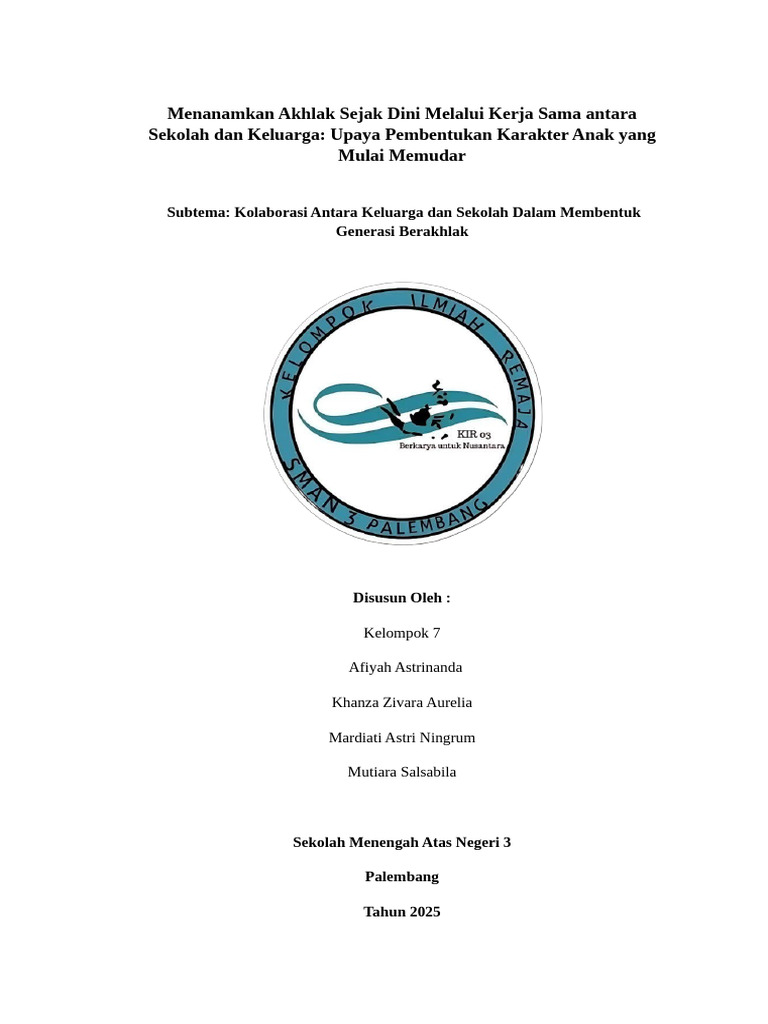 Sinergi Sekolah dan Keluarga untuk Akhlak Anak | PDF