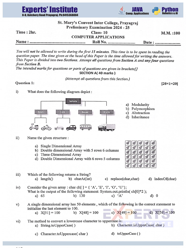 X SMC Pre Board Computer Application | PDF