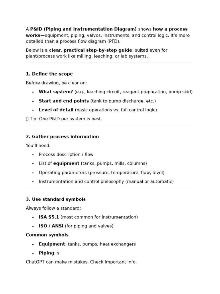 Step-by-Step Guide to P&ID Creation | PDF
