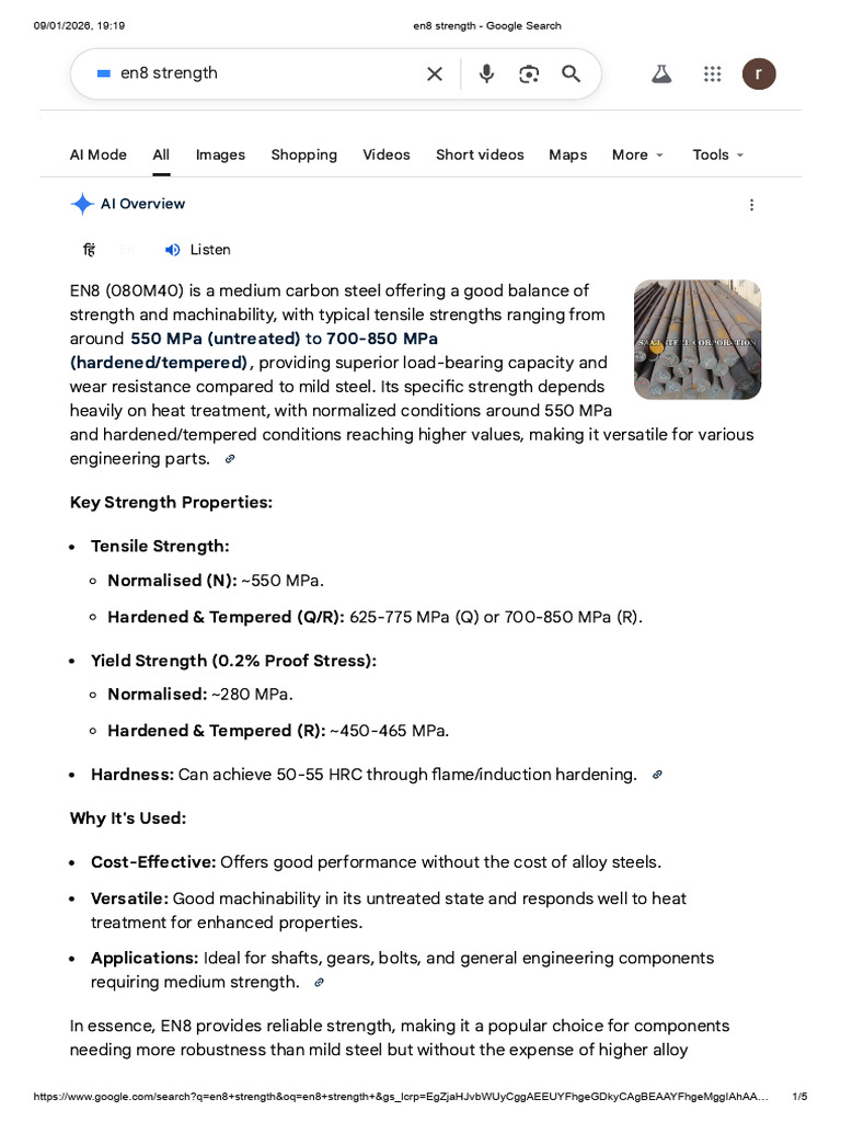 EN8 Steel Strength and Properties Guide | PDF | Strength Of Materials ...