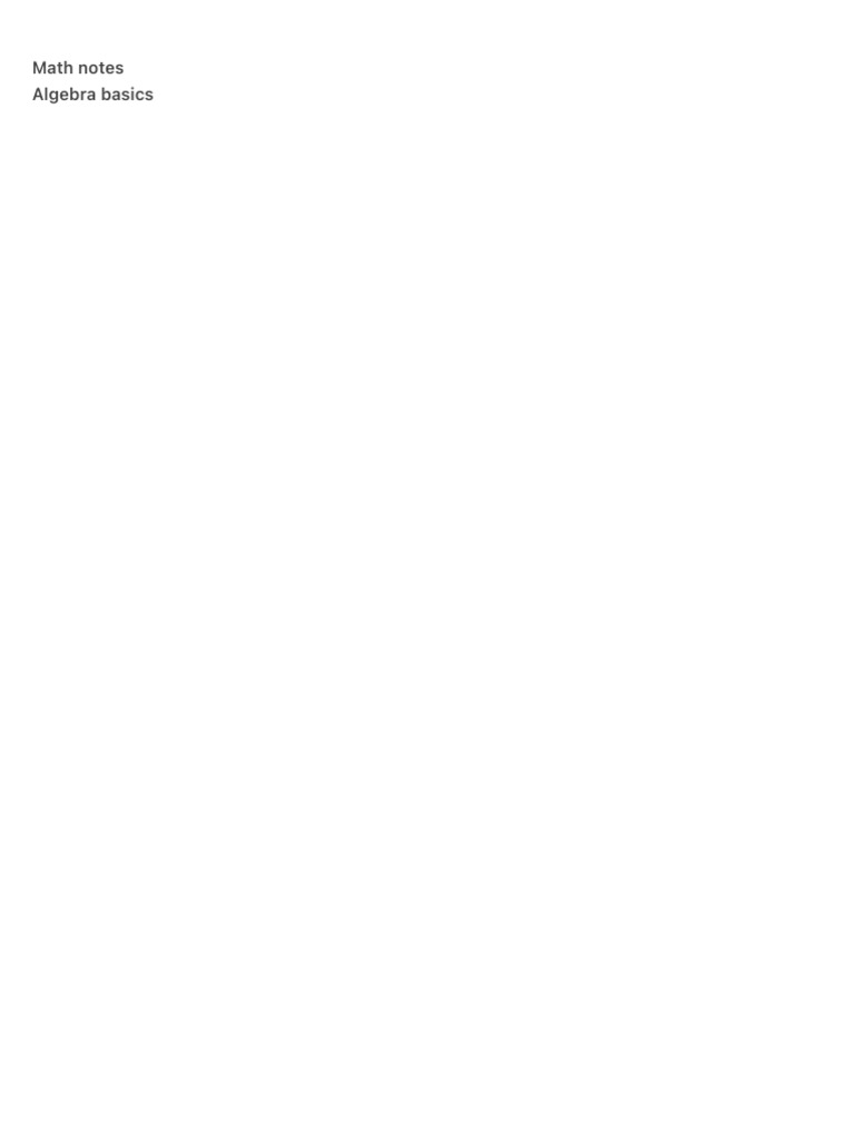 Math Notes 3 | PDF