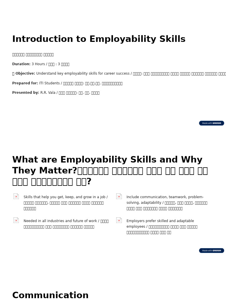 Introduction To Employability Skills | PDF