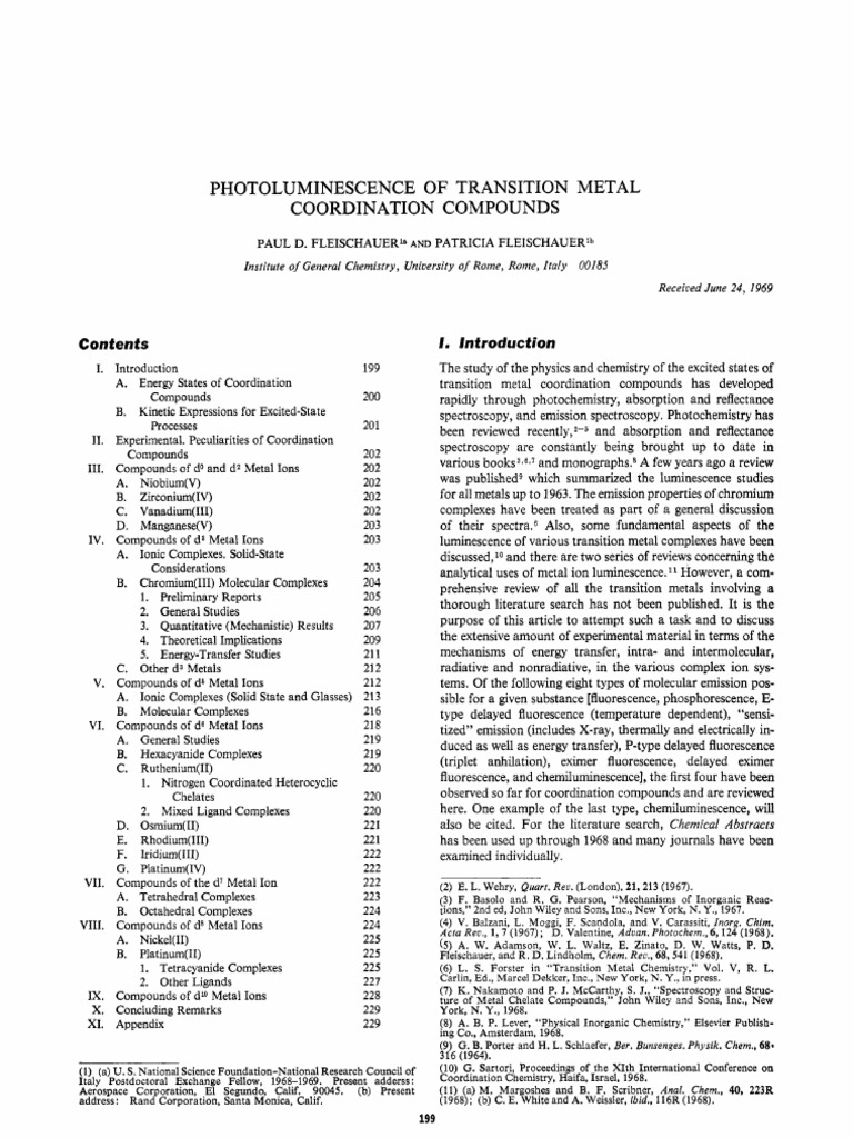 1 P.L | PDF | Coordination Complex | Emission Spectrum