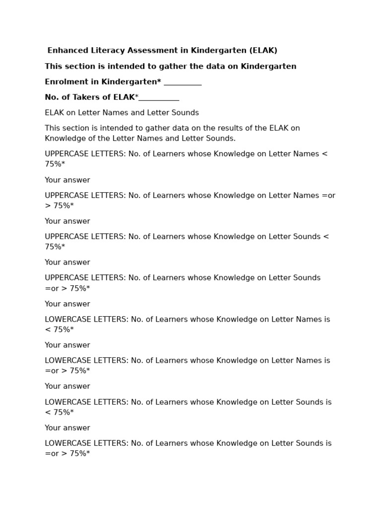 Kindergarten to Grade 3 Literacy Assessment Data | PDF | Behavior ...