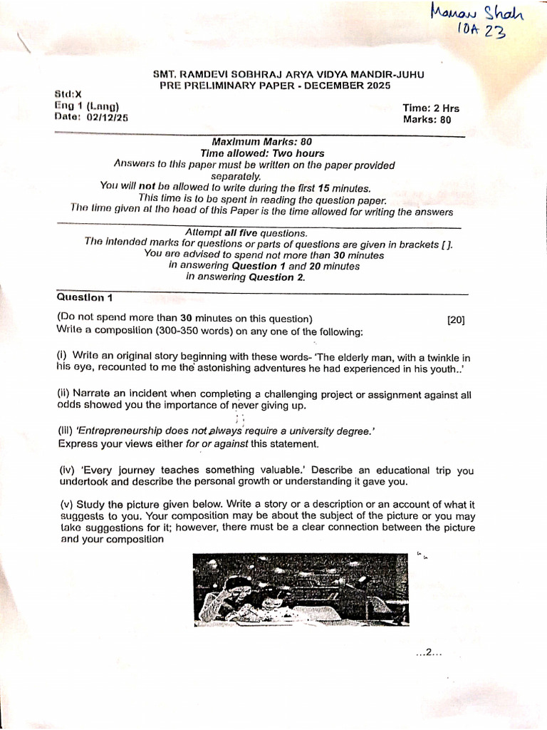 25-26 X Eng Lang SSR Avm | PDF