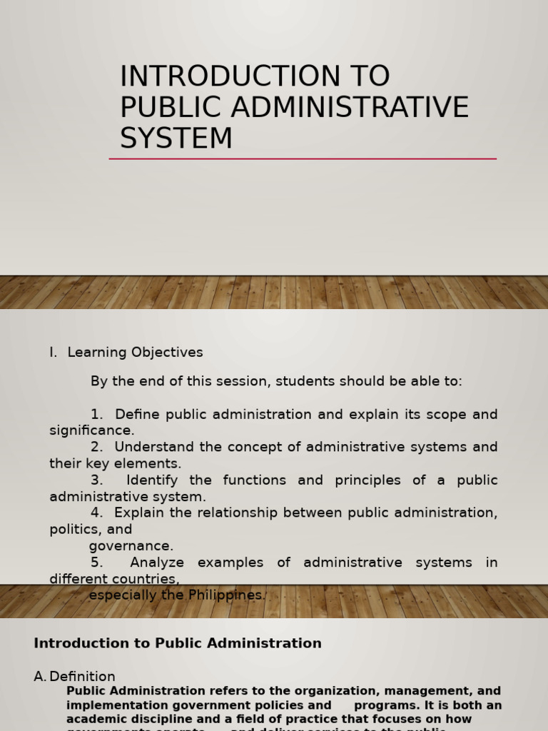 Overview of Public Administrative Systems | PDF | Public Administration ...