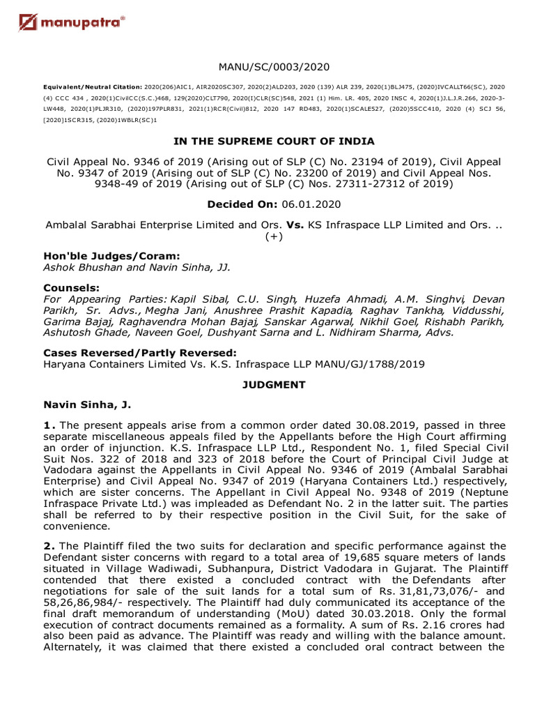 Supreme Court Ruling on Land Sale Dispute | PDF | Lawsuit | Equity (Law)