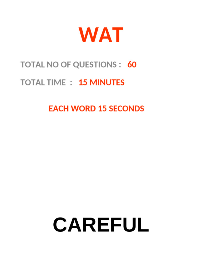 Wat 1 - Practice Test (F) | PDF