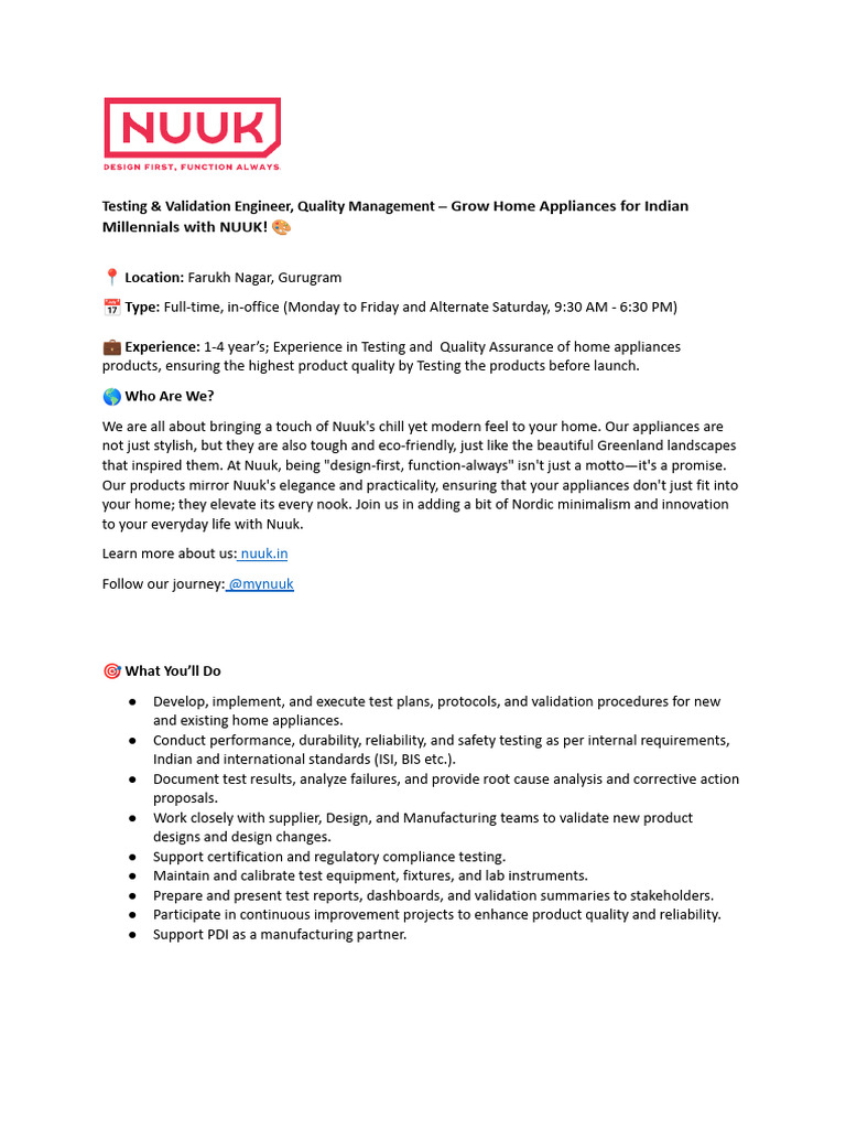 JD - Testing & Validation Engineer | PDF | Reliability Engineering ...