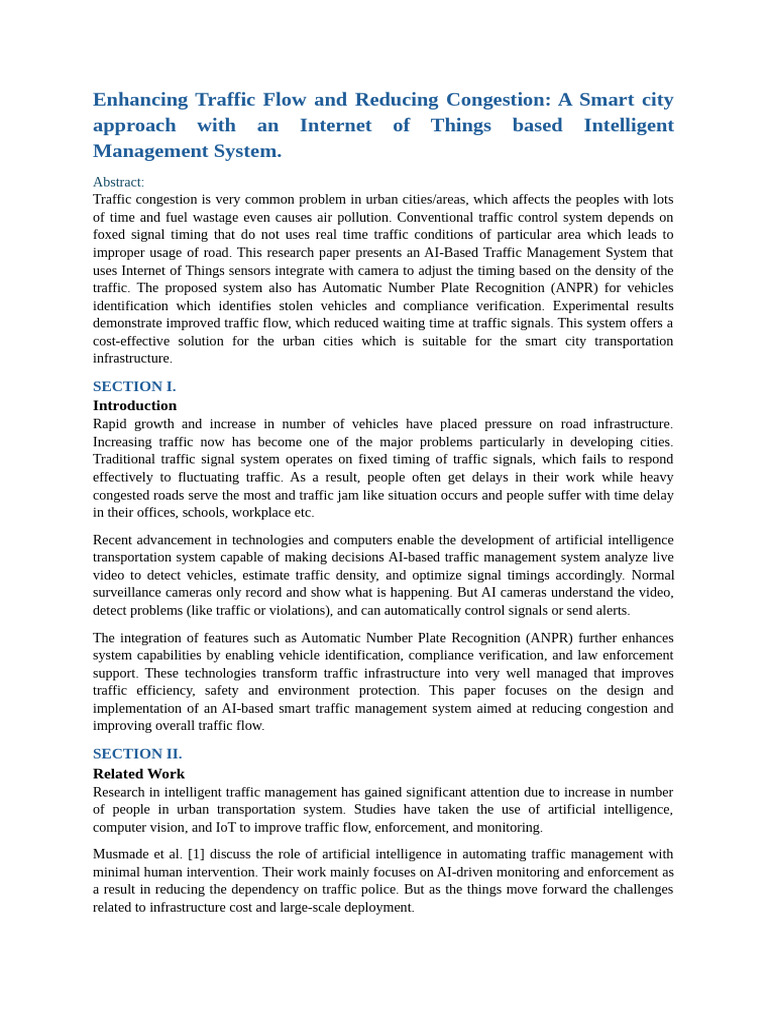 AI-Driven Smart Traffic Management System | PDF | Traffic | Surveillance