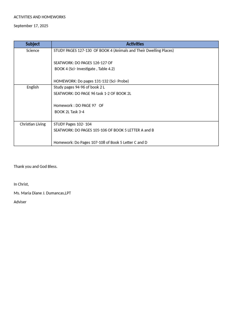 Asynchronous Class GRADE 3 FAITH | PDF