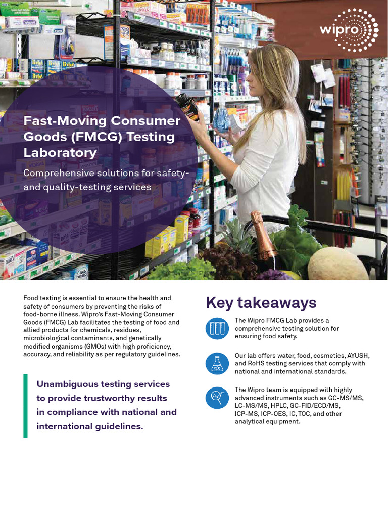 FMCG Testing Laboratory Services | PDF | Foods | Nutrition