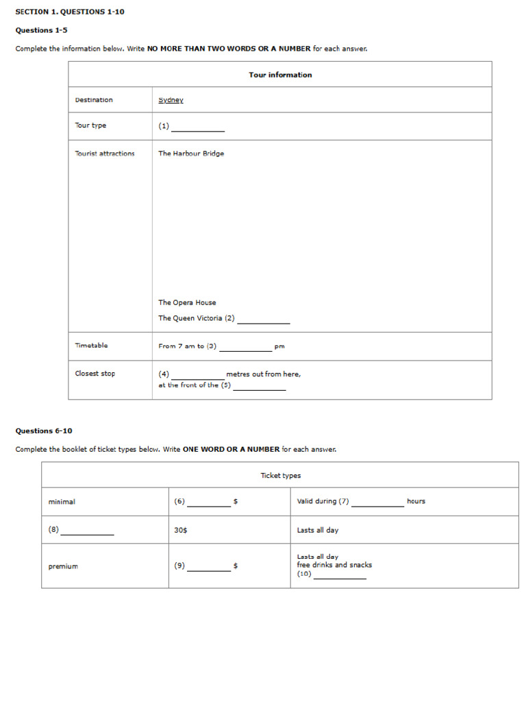 Listening Test | PDF