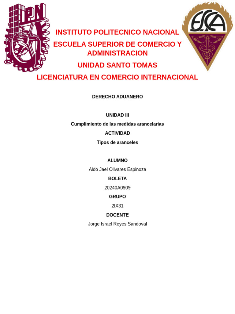 Tipos de Aranceles en Comercio Internacional | PDF | Arancel | aduana