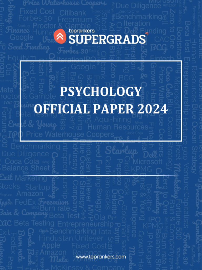 CUET 2024 Psychology Official Paper | PDF | Attitude (Psychology ...