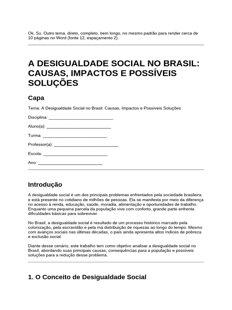 desigualdade social | PDF | Desigualdade social | Discriminação e ...