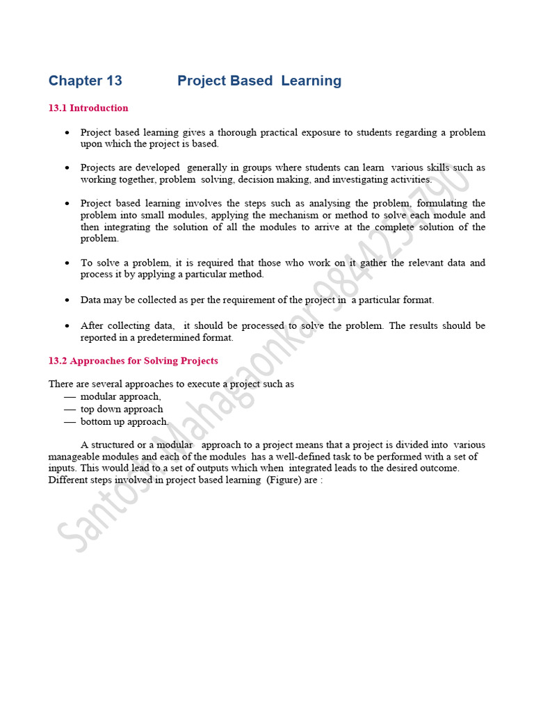 PUC 2 - CH#13 Project Planning | PDF | Learning | Cognition
