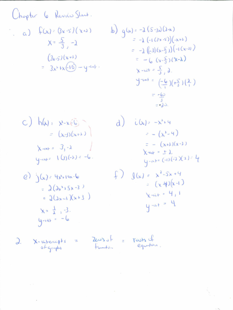 Chapter 6 Review SOLUTIONS | PDF