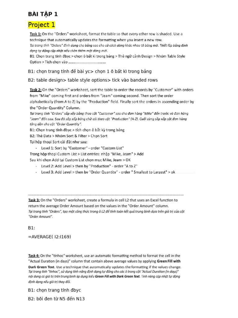 Project 1: Bài Tập 1 | PDF